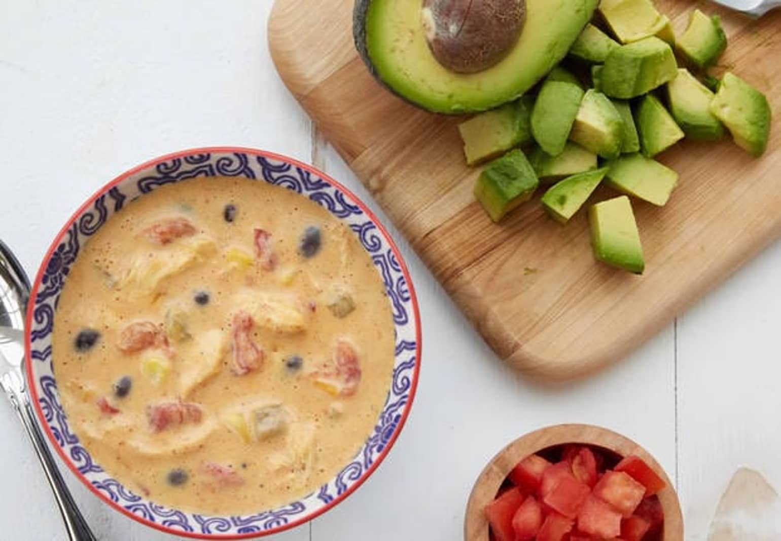 Cheesy Chicken and Rice Enchilada Soup